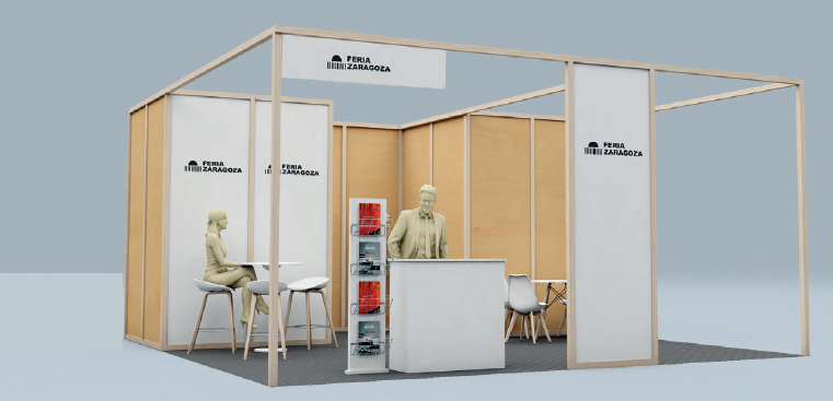 1.H. STAND PERFIL MADERA Y MELAMINA